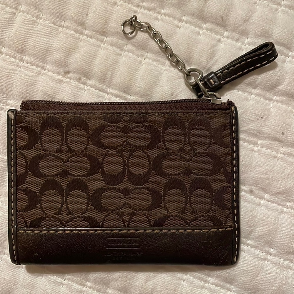 Coach Monogram Keychain Coin Pouch